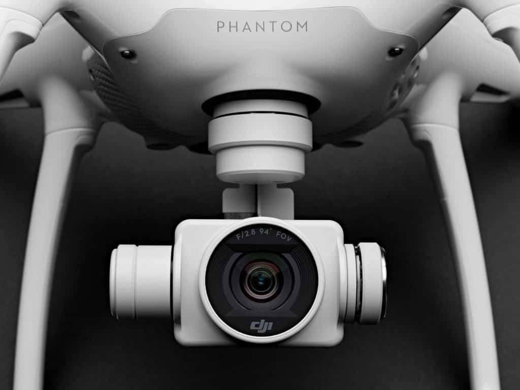 Phantom 4's 4K camera and redesigned gimbal.