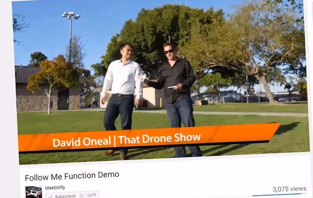 ThatDroneShow and Leo from OnagoFly demonstrating the unreliable 'Follow Me' feature.