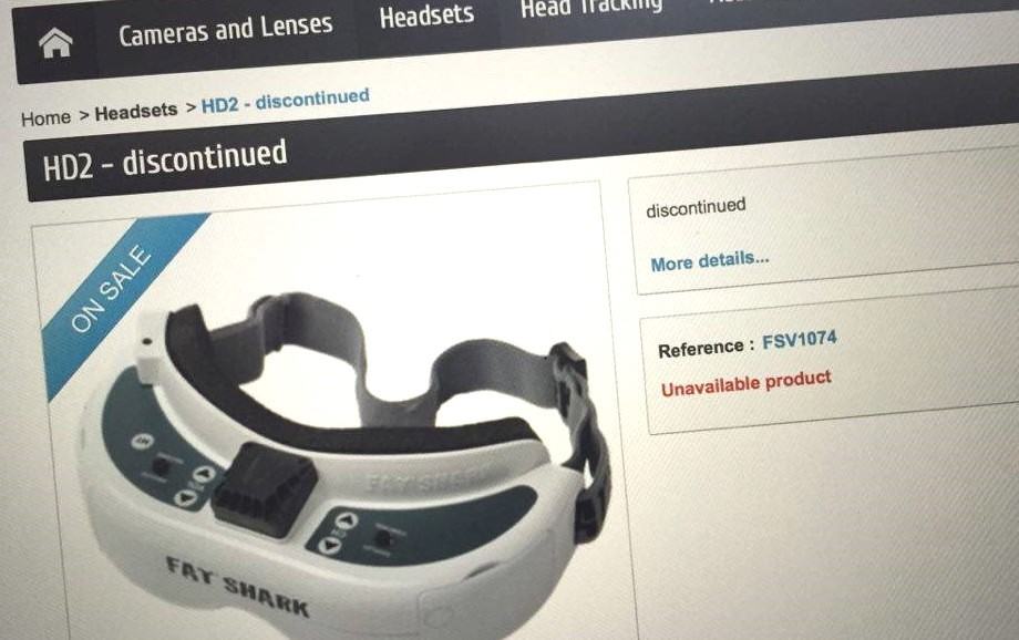 Fat Shark HD2 (HD v2) FPV Goggles - B2B Website Screenshot