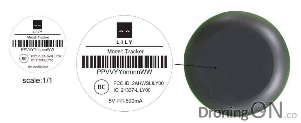 FCC illustration for Lily Drone Tracking Bracelet.