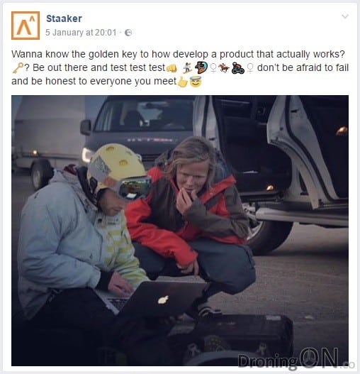 A Facebook post published by Staaker on the 5th January 2017.