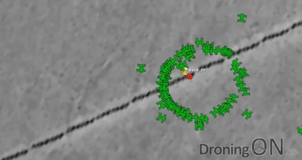 This screenshot from the video footage shows that whilst the majority followed instruction, a few wandered off target.