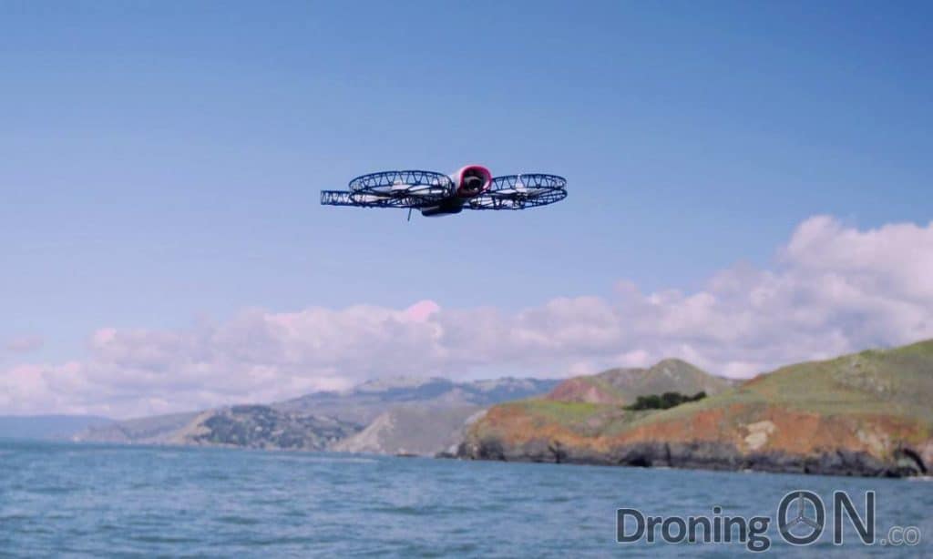 Snap from Vantage Robotics, being flown above water during beta testing.
