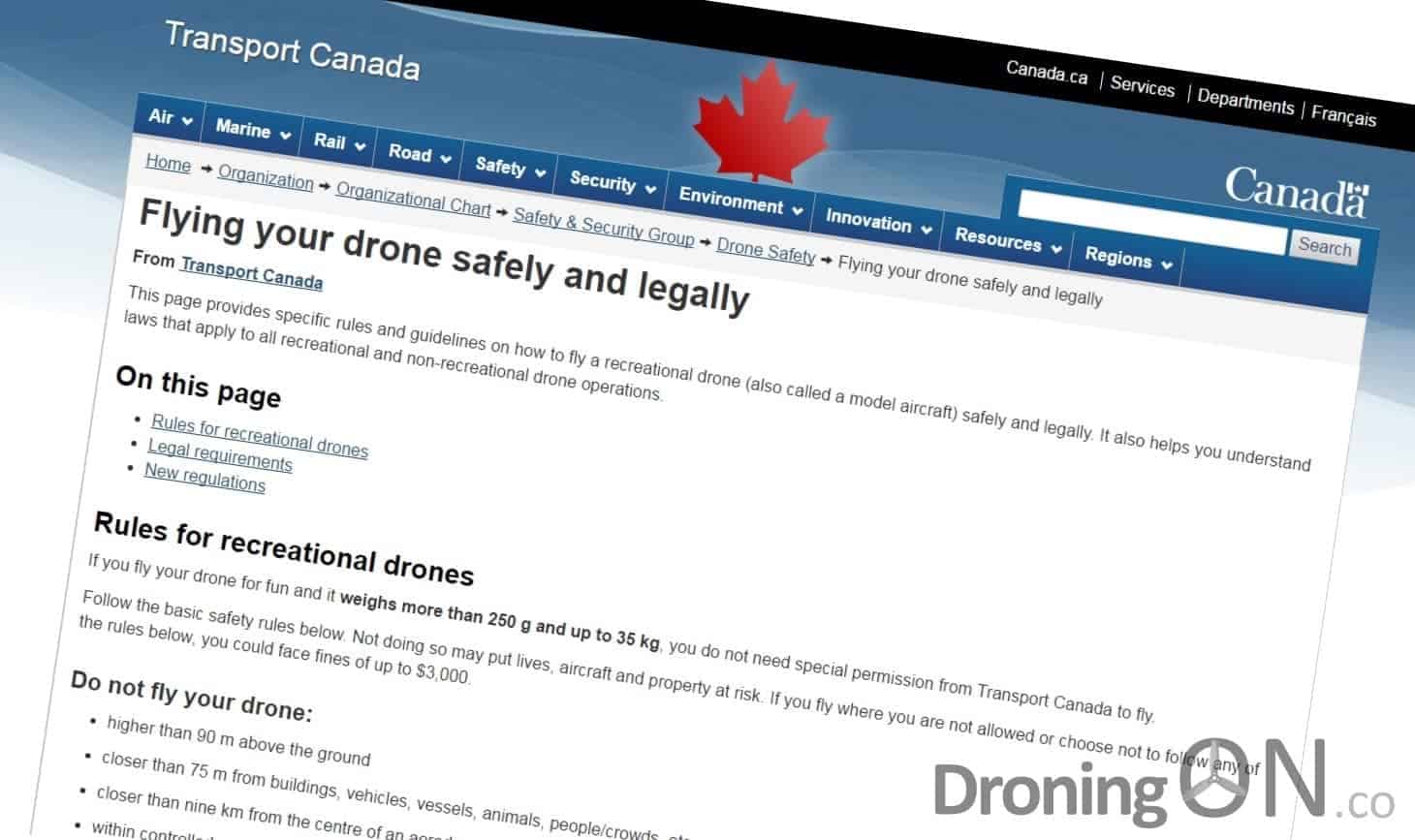 Transport Canada Introduce New Drone Regulations/Rules