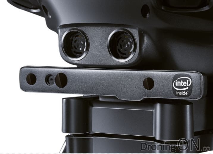 The RealSense module, developed in partnership between Yuneec and Intel.