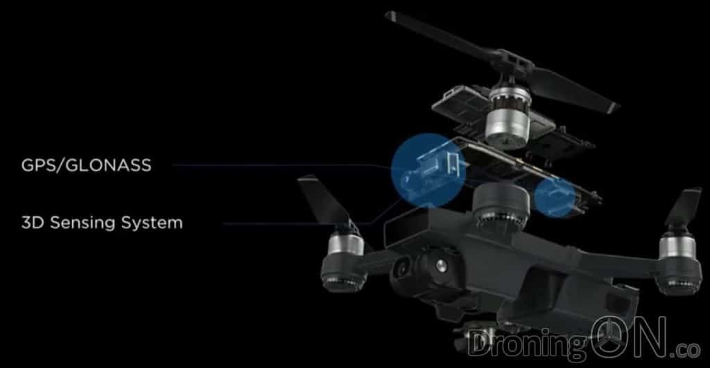 The impressive sensor array of the DJI Spark.