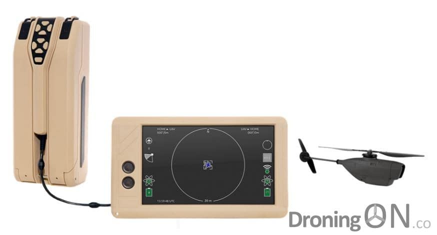 The FLIR PD-100 flight package, incorporating aircraft, controller and charging system.