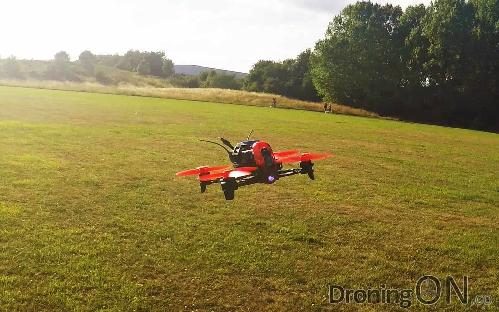 The Rodeo 110 from WAlkera, a small-scale brushless fpv racing quadcopter.