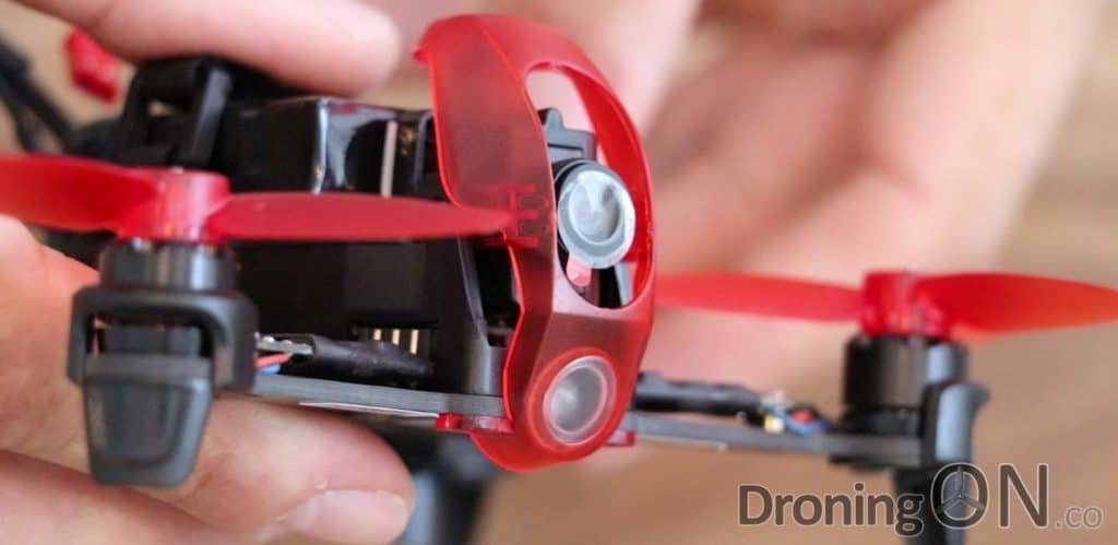 The camera of the Walkera Rodeo 110, tiltable to quite a degree, and even allowing some inverse tilt!