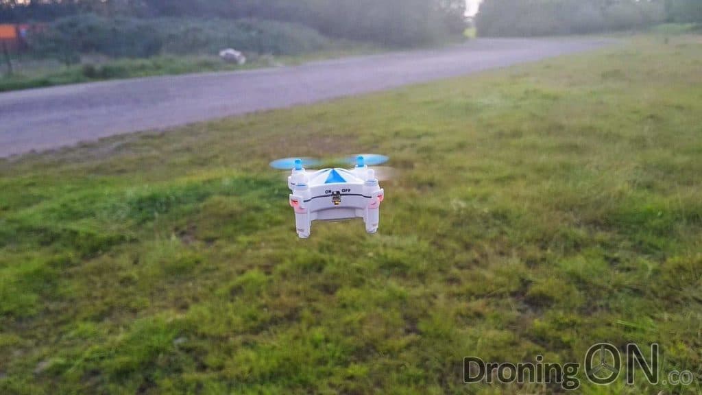 The tiny Cheerson CX-OF Optical Flow drone, the worlds smallest to feature an optical flow sensor allowing it to hover on the spot without control inputs.