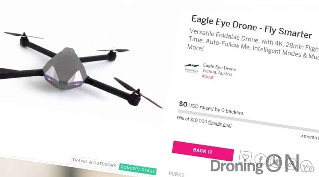 Failed Gobe Drone project has reappeared on the IndieGoGo crowdfunding platform as 'Eagle Eye Drone'.