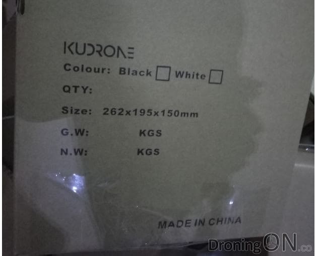A boxed Kudrone ready for despatch in a Chinese warehouse.