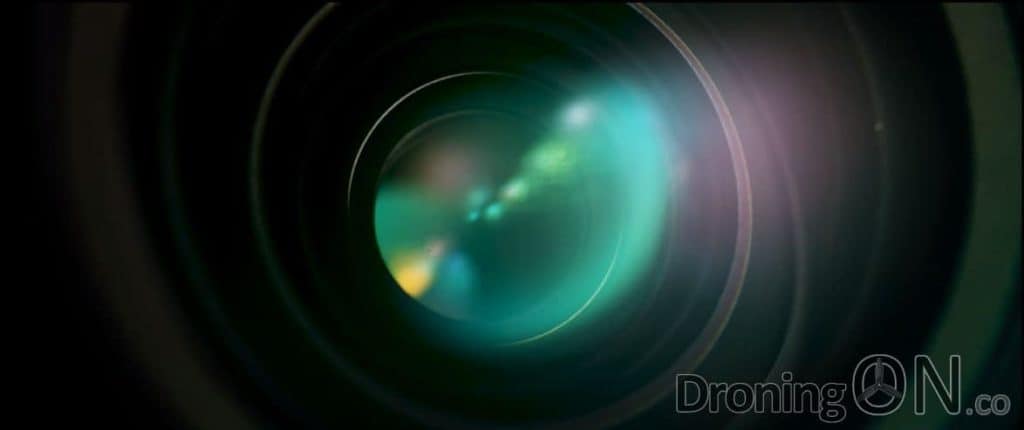 The closing shot of the DJI Teaser Trailer, showing a large camera lens.