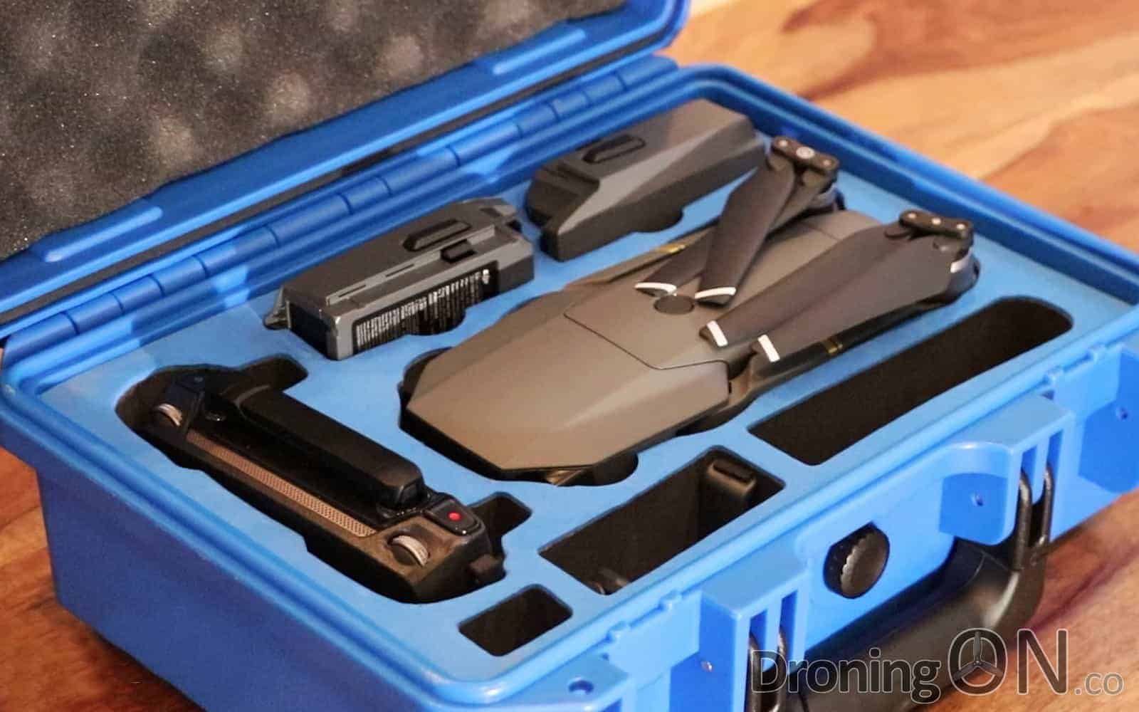 The inside of the Freewell Gear Mavic Hard Case (Mini), plush and suitable for transporting the commonly required accessories.