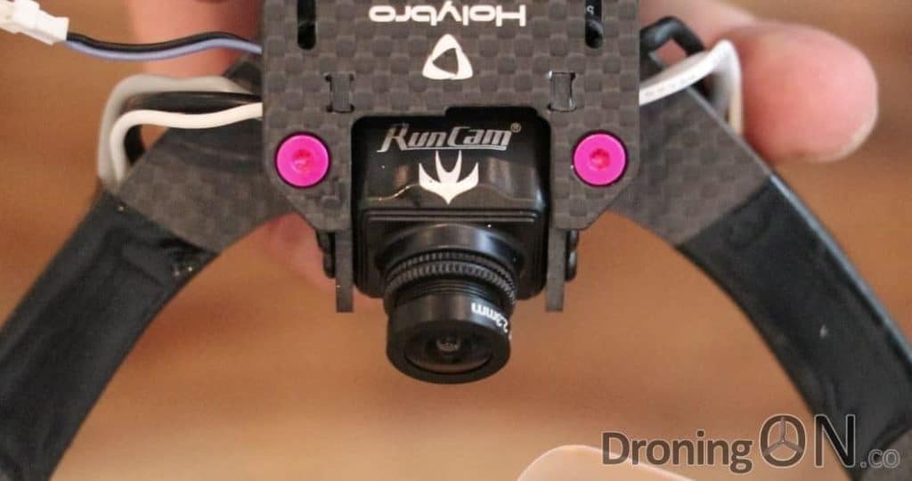 The Runcam Swift Mini, a premium FPV camera featured as a standard component of the HolyBro Kopis 1 racing quadcopter.