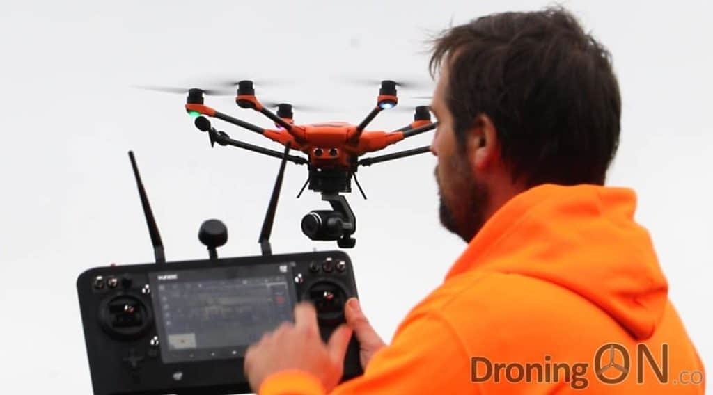 The UK CAA's first 'Drone Safety Day', held at Compton Abbas Airfield near Salisbury, featuring a demonstration of the Yuneec H520M Drone.