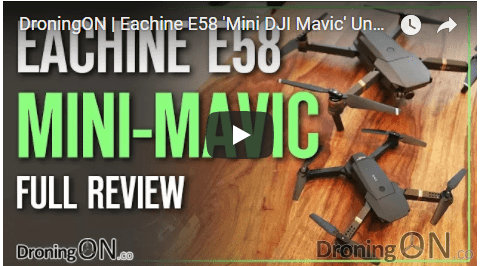 YouTube thumbnail for the Eachine E58 Unboxing and Flight Test Review