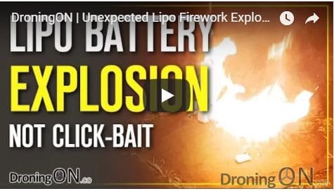 YouTube thumbnail for the LiPo fire incident video.