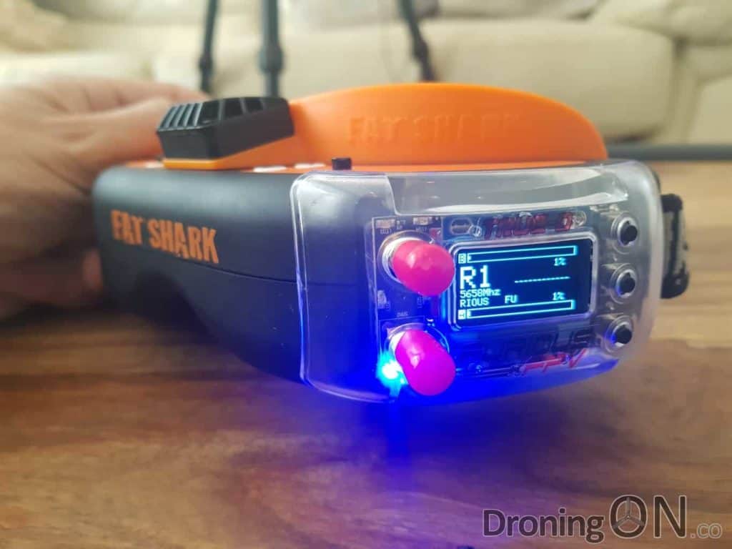 The FuriousFPV True-D RX module for FatShark goggles.