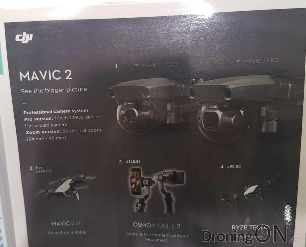 The leak from ARGOS of the new DJI Mavic 2 Zoom and Pro models reveals intimate details of both new variants!