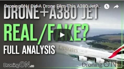 YouTube thumbnail for the A380 Mauritus drone footage flight