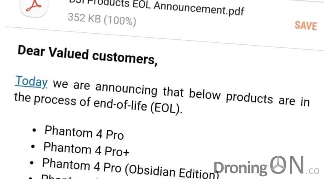 DJI has announced EOL End Of Life) for several popular products in their drone and camera model line.