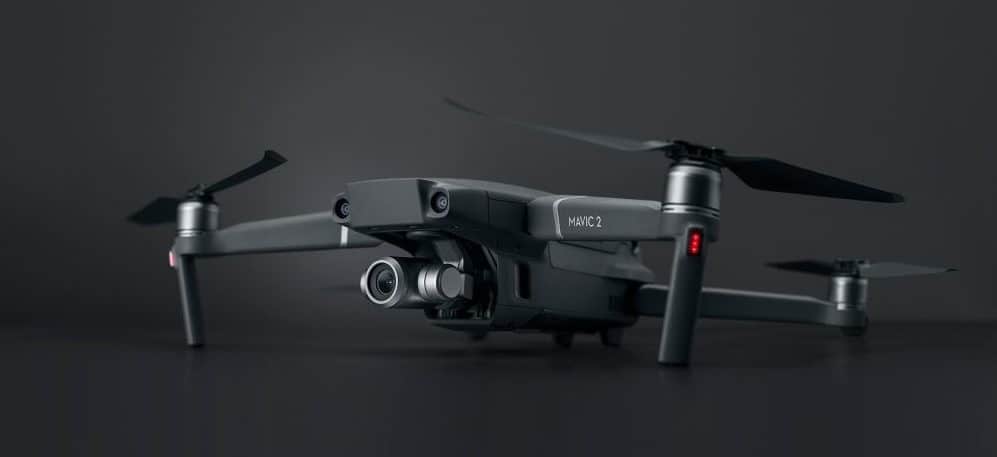 The DJI Mavic 2 Pro model, showing off its optical zoom capability.