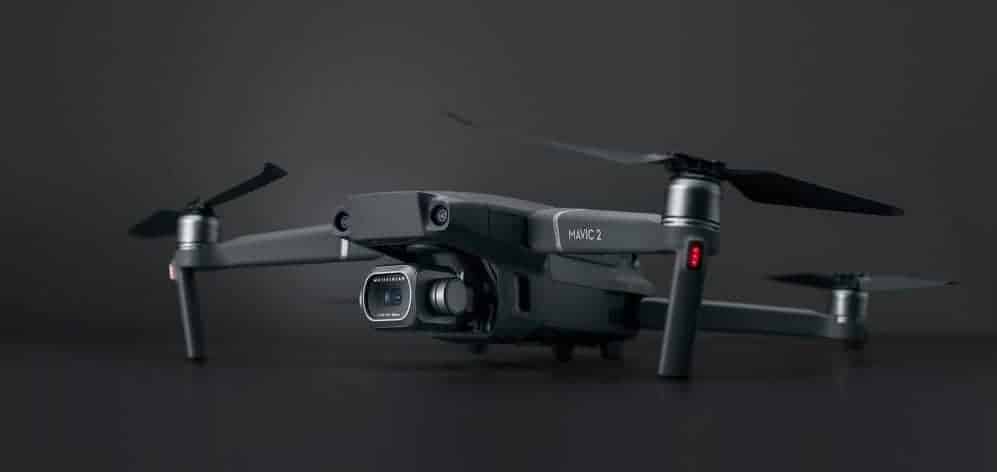 The DJI Mavic 2 Pro model, showing off its 1" camera sensor