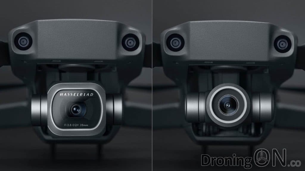 A side-by-side comparison of the DJI Mavic 2 Zoom and Pro models,