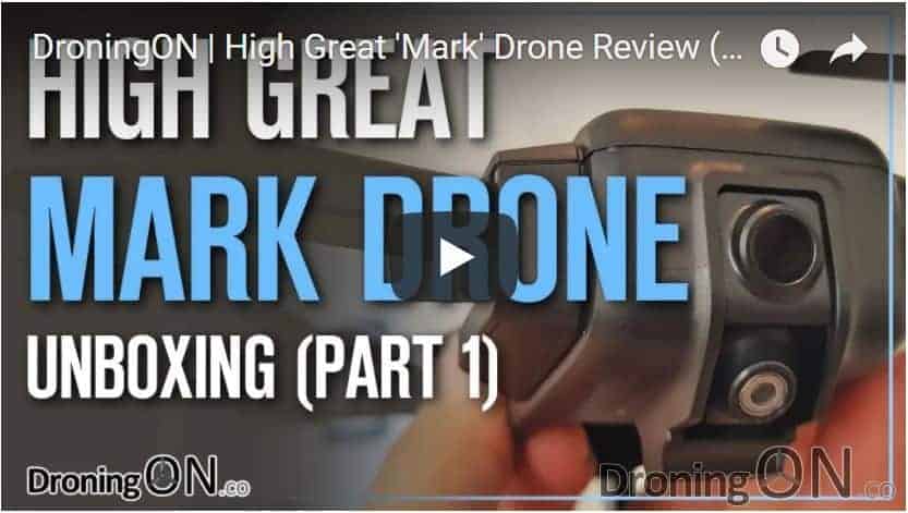 YouTube Thumbnail for the Unboxing and Technical Inspection of the High Great Mark Drone