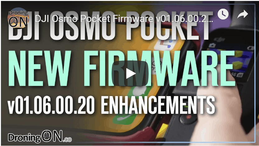 YouTube thumbnail for the Osmo Pocket Firmware update summary
