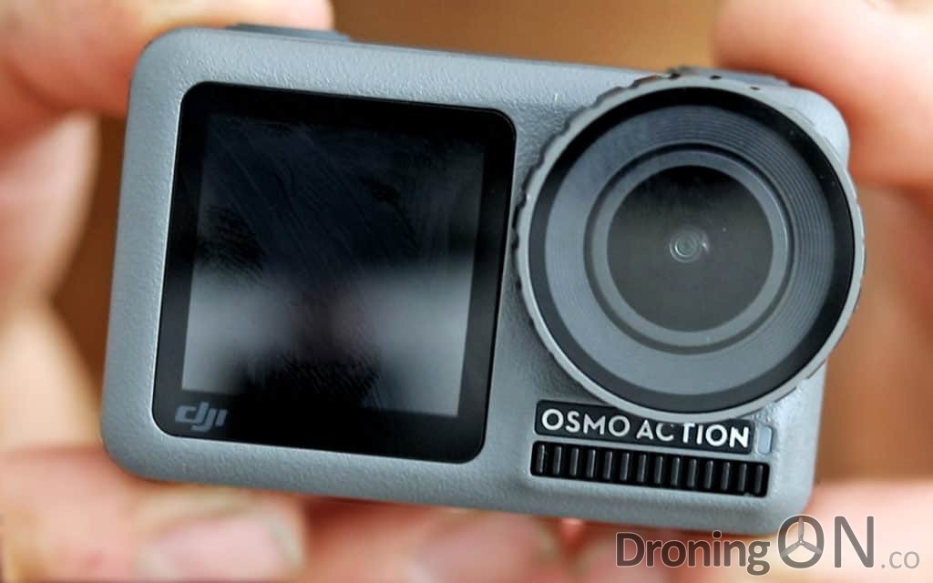 The DJI Osmo Action camera, with 4K @ 60fps, 100mbps bitrate, waterproofed to 11m and full colour screens on the back and front.