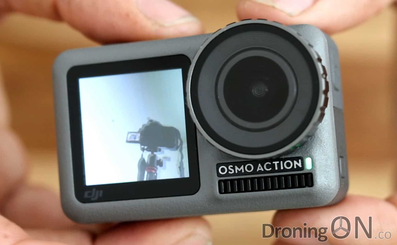 The new DJI Osmo Action camera, with its full colour front-facing screen.