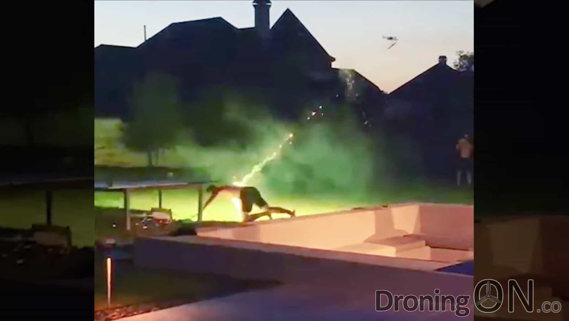 A Texan called Zack Myers recently uploaded this Instagram video of a DJI Mavic launching fireworks at drunk individuals.