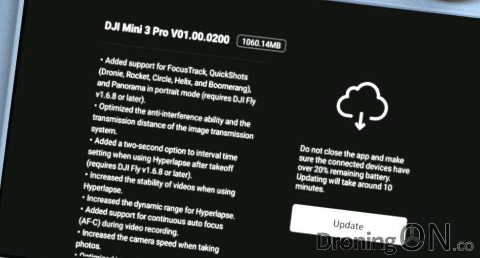 DJI Mini 3 Pro Firmware v01.00.0200